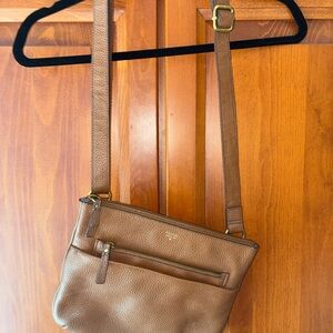 Fossil Tan Leather Crossbody Bag